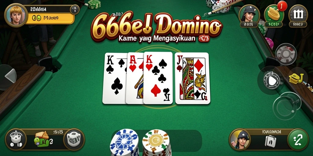 Tampilan menarik gameplay Domino di 666J.