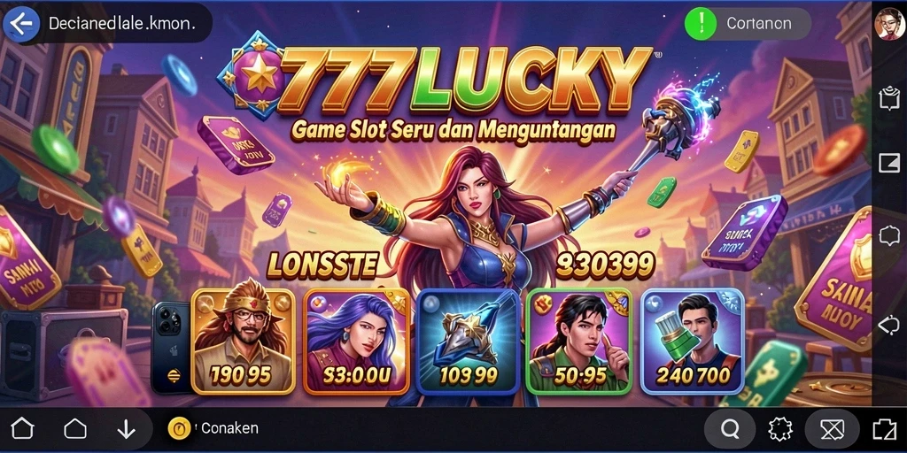 Tampilan utama gameplay Slot 777LUCKY yang seru.
