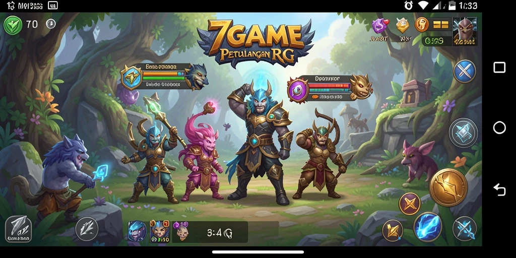 Tangkapan layar permainan 7GAME menampilkan aksi dalam pertempuran RPG yang mendebarkan.