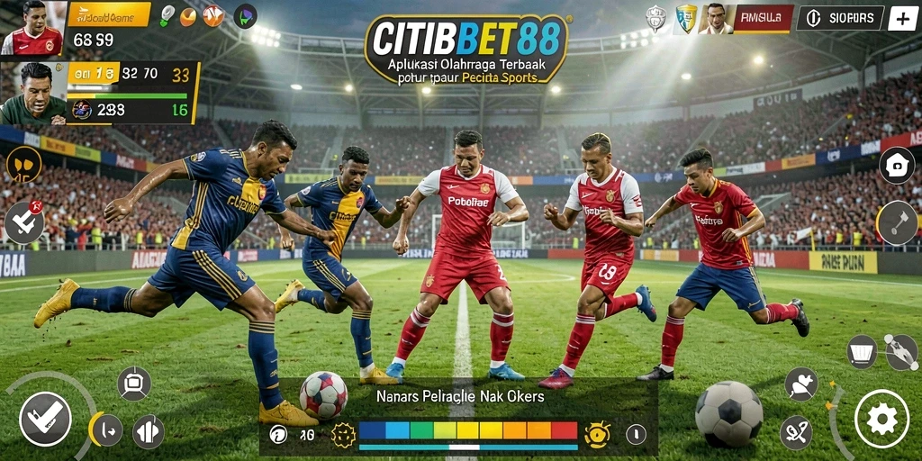 Screenshot gameplay CITIBET88 menampilkan aksi mendebarkan dalam pertandingan olahraga.