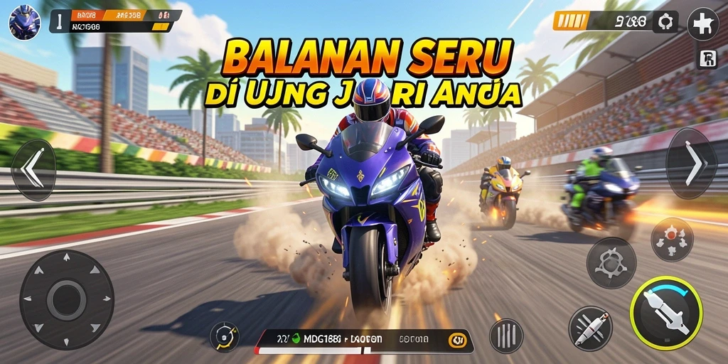 Gameplay mendebarkan dari MDG188 yang penuh aksi balapan motor.