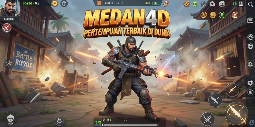 Screenshot memperlihatkan intense gameplay Battle Royale di MEDAN4D.