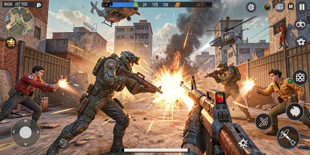 Tampilan gameplay seru N06 dengan aksi pertempuran menegangkan.