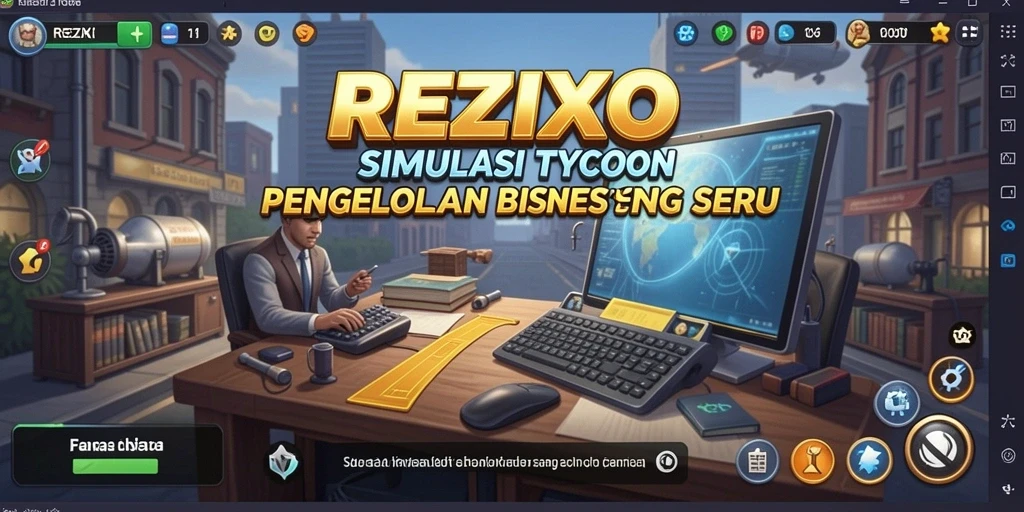 Tampilan gameplay menarik di REZIXO dengan elemen Tycoon yang mendalam.