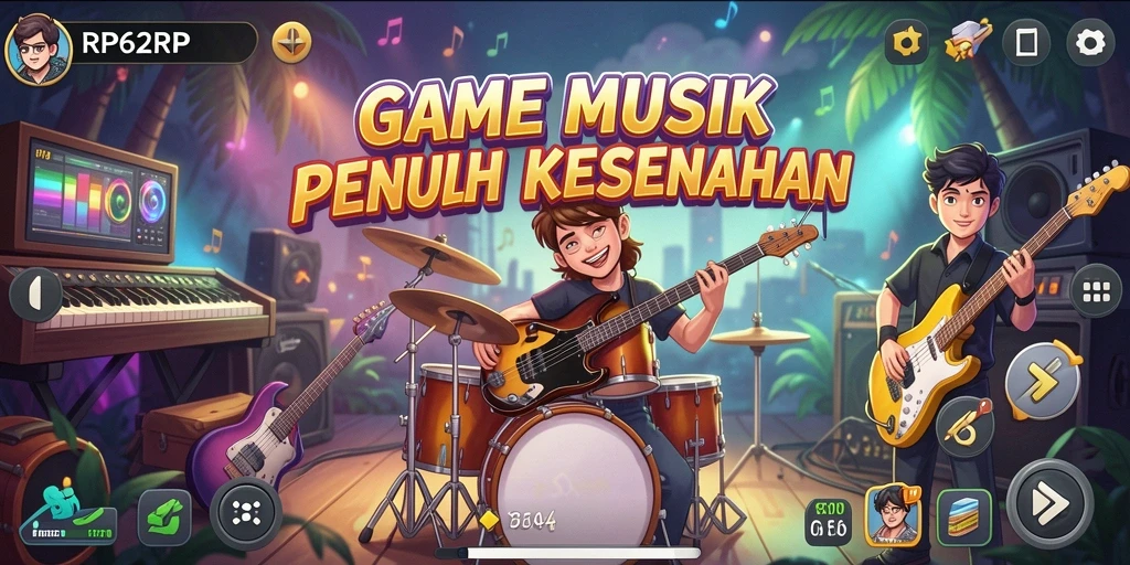 Screenshot gameplay RP62RP yang menarik dengan berbagai pilihan lagu.