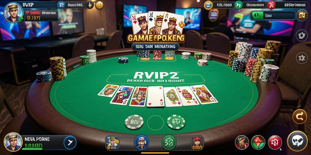 Tampilan gameplay Poker seru di RVIP2 dengan berbagai mode permainan.