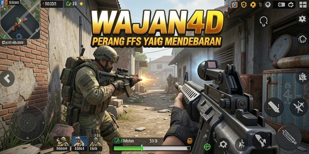 Tampilan gameplay intens dari WAJAN4D dengan pertempuran spektakuler.