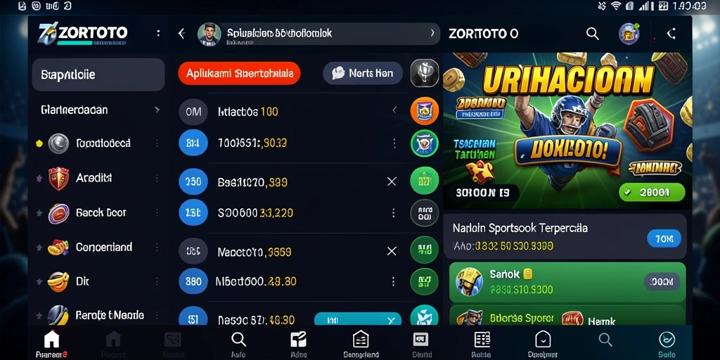 Tampilan gameplay menarik dari aplikasi ZORTOTO Sportsbook.
